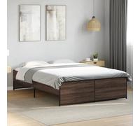 vidaXL Giroletto Rovere Marrone 120x190cm in Legno Multistrato Metallo