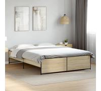 vidaXL Giroletto Rovere Sonoma 140x200 cm in Legno Multistrato Metallo