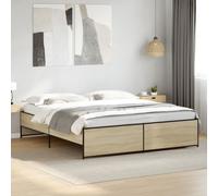 vidaXL Giroletto Rovere Sonoma 200x200 cm Legno Multistrato e Metallo