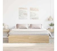 vidaXL Giroletto Rovere Sonoma 200x200 cm, rete letto, letto, letto matrimoniale, mobili camera da letto, base letto, letto per gli ospiti