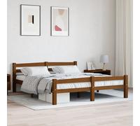 vidaXL Giroletto Marrone Miele in Legno Massello di Pino 160x200 cm