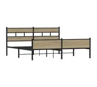 vidaXL Giroletto Senza Materaso in Metallo Rovere Sonoma 180x200 cm