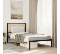 vidaXL Giroletto con Testiera in Metallo Rovere Sonoma 90x190 cm, giroletto con testiera, struttura letto, telaio letto, giroletto con testata