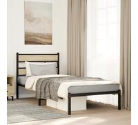 vidaXL Giroletto Senza Materaso in Metallo Rovere Sonoma 90x200 cm, giroletto con testiera, Struttura Letto, Telaio Letto, giroletto con Testata