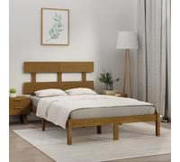 vidaXL Giroletto senza Materasso Ambra 200x200 Legno Massello