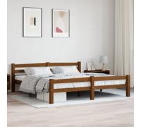 vidaXL Giroletto Marrone Miele in Legno Massello di Pino 180x200 cm