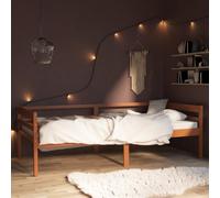 vidaXL Giroletto senza Materasso Ambrato Legno Massello Pino 90x200 cm