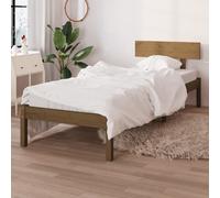 vidaXL Giroletto Miele Legno Massello di Pino 90x190cm Small Single