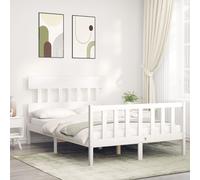 vidaXL Giroletto senza Materasso Bianco 120x200 cm Legno Massello Pino
