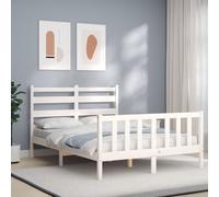 vidaXL Giroletto senza Materasso Bianco 120x200 cm Legno Massello Pino
