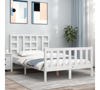 vidaXL Giroletto senza Materasso Bianco 120x200 cm Legno Massello Pino