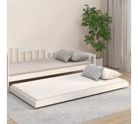 vidaXL Giroletto senza Materasso Bianco 80x200 cm Legno Massello Pino