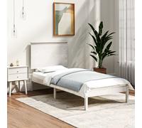 vidaXL Giroletto senza Materasso Bianco 90x200 cm Legno Massello Pino