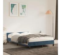 vidaXL Giroletto senza Materasso Blu Scuro 120x190 cm Velluto