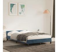 vidaXL Giroletto senza Materasso Blu Scuro 120x190 cm Velluto