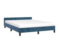 vidaXL Giroletto senza Materasso Blu Scuro 140x190 cm in Velluto