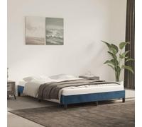 vidaXL Giroletto Senza Materasso Blu Scuro 140x190 cm in Velluto
