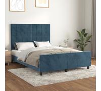 vidaXL Giroletto senza Materasso Blu Scuro 140x200 cm Velluto