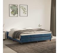 vidaXL Giroletto senza Materasso Blu Scuro 160x200 cm in Velluto