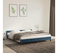 vidaXL Giroletto senza Materasso Blu Scuro 180x200 cm in Velluto