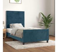 vidaXL Giroletto senza Materasso Blu Scuro 80x200 cm in Velluto
