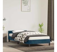 VidaXL Giroletto con Testiera Blu Scuro 90x190 cm in Velluto