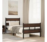 vidaXL Giroletto Senza Materasso con Testiera e Pediera 75x190 cm, giroletto con testiera e pediera, giroletto con pediera, Base Letto