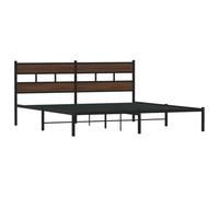 vidaXL Giroletto senza Materasso con Testiera Rovere Marrone 180x200cm, telaio letto, letto, struttura letto in metallo, letto matrimoniale