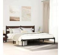 vidaXL Giroletto senza Materasso con Testiera Rovere Marrone 180x200cm, telaio letto, letto, struttura letto in metallo, letto matrimoniale