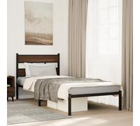 vidaXL Giroletto Senza Materasso con Testiera Rovere Marrone 75x190 cm, Telaio Letto, Letto, Struttura Letto in Metallo, Letto Singolo