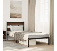 vidaXL Giroletto Senza Materasso con Testiera Rovere Marrone 90x200 cm, Telaio Letto, Letto, Struttura Letto in Metallo, Letto Singolo