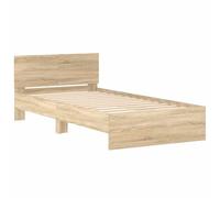 vidaXL Giroletto senza Materasso con Testiera Rovere Sonoma 100x200 cm