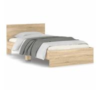 vidaXL Giroletto senza Materasso con Testiera Rovere Sonoma 100x200 cm