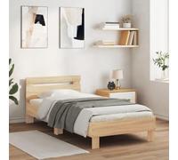 vidaXL Giroletto Senza Materasso con Testiera Rovere Sonoma 90x200 cm