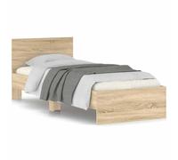 vidaXL Giroletto Senza Materasso con Testiera Rovere Sonoma 90x200 cm