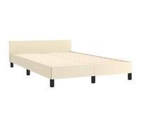 vidaXL Giroletto Senza Materasso Crema 120x190 cm Similpelle, giroletto con testiera, Struttura Letto, Base Letto, giroletto con Testata, Telaio Letto