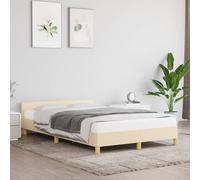vidaXL Giroletto Senza Materasso Crema 120x190cm in Tessuto