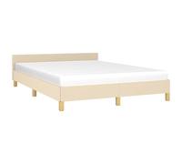 vidaXL Giroletto Senza Materasso Crema 140x200 cm in Tessuto