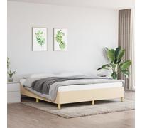 vidaXL Giroletto senza Materasso Crema 160x200 cm in Tessuto