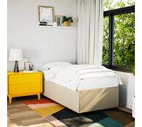 vidaXL Giroletto Crema 90x200 cm in Tessuto, Rete Letto, giroletto con Piattaforma, giroletto Imbottito, mobili Camera da Letto, giroletto Singolo