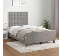 vidaXL Giroletto Senza Materasso Grigio Chiaro 120x190 cm Velluto