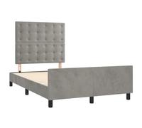 vidaXL Giroletto Senza Materasso Grigio Chiaro 120x190 cm Velluto