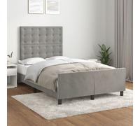 vidaXL Giroletto senza Materasso Grigio Chiaro 120x190 cm Velluto