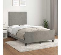 VIDAXL - Giroletto Con Testiera Grigio Chiaro 120x200 Cm In Velluto - SPEDIZIONE GRATUITA