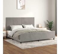 Giroletto senza Materasso Grigio Chiaro 200x200 cm Velluto