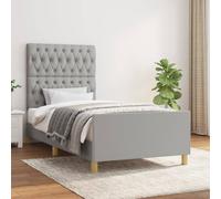vidaXL Giroletto senza Materasso Grigio Chiaro 90x190 cm Tessuto