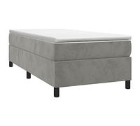 AX Giroletto Velluto Grigio A Molle 193x90x35cm Doghe truciolare Legno 3121090