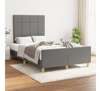 vidaXL Giroletto senza Materasso Grigio Scuro 120x190 cm in Tessuto