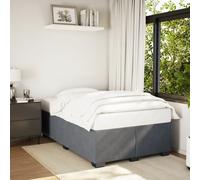 vidaXL Giroletto senza Materasso Grigio Scuro 120x190 cm Velluto