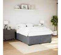 vidaXL Giroletto senza Materasso Grigio Scuro 140x190 cm Velluto